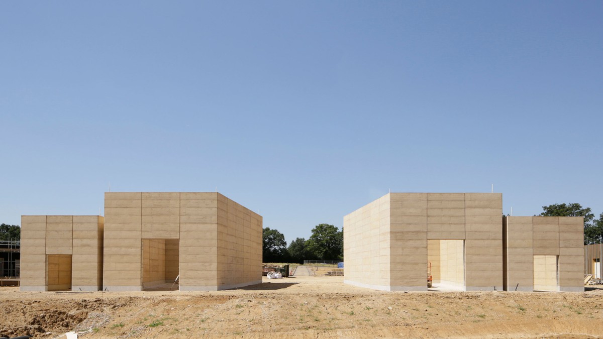 Bushey Cemetery rammed earth completed 1