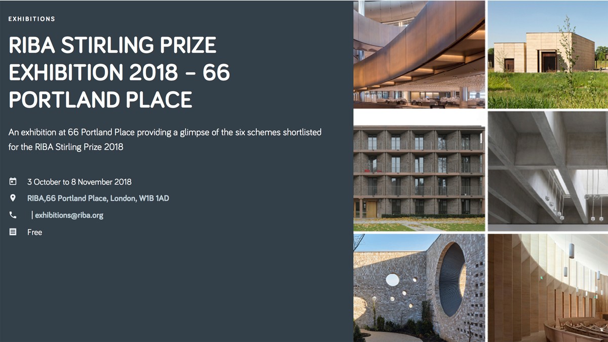 RIBA Stirling Prize Exhibition 2018 1
